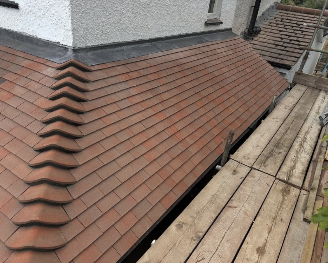 Porch extension using Marley Heatherblend Clay Plain in Shoreham-by-Sea — Countywide Roofing